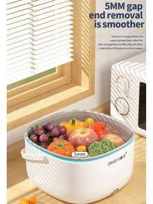 Máquina de limpieza automática de frutas y verduras, purificador eléctrico de alimentos para lavar frutas, verduras, arroz, pasta, carne, con cesta de drenaje (blanco) - Multicolor - Ver 5