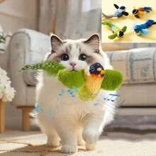 1PC Chasing And Slapping Cat Toy, Slapping And Chasing Bird Cat Toy, Slapping And Chasing Interactive Cat Toy, Chirping Bird Cat Toy, Interactive Sound Simulation Sparrow Bird Cat Toy - Multicolor - View 2
