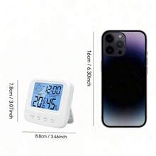 1pc New LCD Digital Thermometer Hygrometer, Baby Room Humidity Meter With Backlight, Indoor Electronic Temperature Humidity Gauge Weather Station - White - View 8