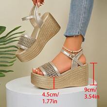 New Women's Fashion Simple Versatile Casual Platform Wedge Slide Sandals - Champagne - View 7