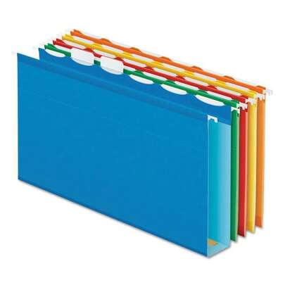 Ready-Tab Extra Capacity Reinforced Hanging File Folders, Legal Size, Assorted Colors, 6 Tab, 20/BX (42702)