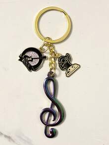 1 pièce Porte-clés pendentif note de musique esthétique colorée 2026 Y2K - Mignon Kawaii Sac à dos Portefeuille Charm, Détail de touche de piano en perle, Mousqueton en forme de cœur, Cadeau pour les amateurs de musique, Convient pour accrocher aux clés, sac d'ordinateur portable, coque de téléphone (2 styles : Coloré/Argent) - Multicolore - Voir 9