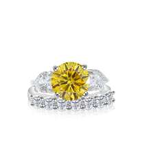 925 Sterling Silver 3.7 Carat Moissanite Ring Set, Fashionable & Luxurious Design, Suitable For Daily Wear, VVS1 Clarity, Perfect Round Cut, Comes With GRA Certificate And Gift Box