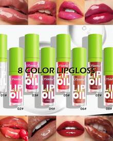LYSdefeu Lip Oil Lip Glaze-1Pcs Big Brush Head Hydrating Pink Lip Glow Oil,Shiny Transparent Lip Gloss Plumping,Long Lasting Non-Sticky Clear Glow Reviver Lip Care Oil,Christmas Lip Makeup Gift-03# - ColorC - 查看 5
