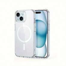 Luxuriöse klare magnetische Hülle kompatibel mit iPhone 17 16 15 14 13 12 11 Pro Max, transparente Acryl-Magnetladehülle - Transparent - Übersicht 3