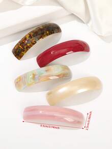 1pc French Large Arc-Shaped Adjustable Hair Clip Barrette For Women, Automatic Clasp - Multicolor - View 6