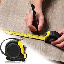 1支装可伸缩卷尺，精密透明钢卷尺，带挂绳，单面刻度，便携式建筑尺，耐磨自锁卷尺，适用于家庭、农业、工业、木工等用途，可定制26个字母的姓名首字母图案 - 黑色 - 查看 4