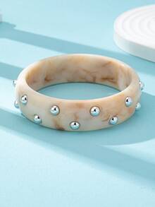 1件装厚树脂手镯，女士多层厚手镯套装，棕色亚克力手镯，日常基本款饰品 - 彩色 - 查看 43