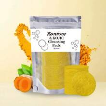 40pcs Turmeric Glycolic Acid Exfoliating Facial Cleansing Pads, Face Care Cleansing Tools, Gentle & Comfortable Beauty - Yellow - View 2