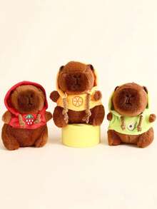 1pc Capybara Plush Keychain, Cute Animal Keyring, Creative Animal Keychain, Couple Keychain, Bag Pendant, Backpack Charm, Wallet Charm, Car Charm, Small Gift - Multicolor - View 4