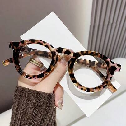 Gafas de lectura redondas retro para mujeres +100 a +400 - Fuerza intercambiable (+100°-+400°) con bisagras de resorte, montura ligera para gafas de lectura