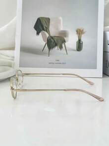 MELINDA MODA Women's Metal Oval Small Fashion Eyeglass Frame - C4 dourado - 查看 4