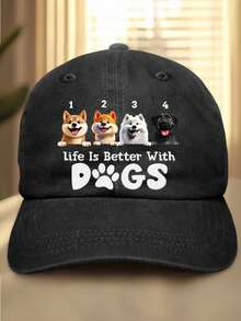 Custom-Made Personalized Hats, Featuring Multiple Names And Photos, Custom Pet Photos, Dog Photos, A Retro Washed Style, Five Color Options. Perfect For Dads, Father's Day Gifts, Birthday Gifts, And Stylish Items. Gifts For Pet Lovers - Multicolor - View 13