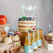 500张/卷 卡通交通工具贴纸，12种图案设计，车辆贴纸 | 派对/感恩节/情人节/生日礼物/新年适用，混合汽车、巴士和飞机图案 | 早教材料 自粘学校活动贴纸 趣味家庭聚会教学辅助用品 耐用卡通用品，礼品贴纸，包含汽车、巴士、卡车和飞机 - 彩色 - 查看 3