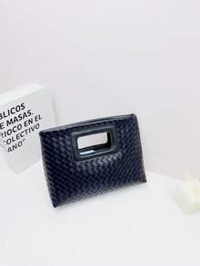 黑色手提包，女士礼物，旅行必备，个性化礼物，节日必备，新款纯色复古高端真皮女士时尚手提包，多功能特别版精致优雅大容量耐用轻便百搭新款跨境热销女包，女士托特包，时尚手拿单肩斜挎包 - 黑色 - 查看 2