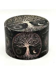 1.57inch*1.34inch Tree Of Life Grinder, Fantasy Gothic Grinder, Tree Of Life Grinder, Large Grinder, 5-Piece Grinder, Moon Grass Grinder(Small Size) - 金色 - 查看 1