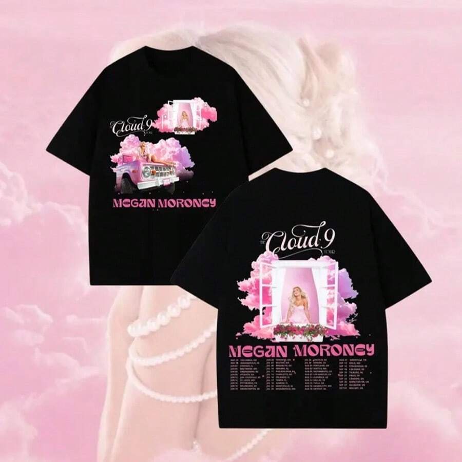 Megandf Moroney Concert Style T-Shirt, Vintage Country Music Tour Tee, Fan Gift Outfit, Unisex Western Streetwear Tee, Fan Merch, QT29 - màu đen - Xem 1