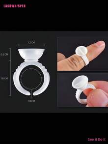 1套一次性睫毛胶水固定环，适用于睫毛嫁接；迷你分隔式胶水固定环，适用于浓密型睫毛；纹身颜料杯，适用于眉毛、嘴唇和眼线微雕（50/100/200/300/400/500个） - 彩色 - 查看 7