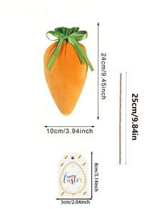 Bộ 15 túi quà hình củ cà rốt cho lễ Phục Sinh, bao gồm 1 túi dây rút bằng vải nhung hình củ cà rốt và 1 túi có thẻ chúc mừng lễ Phục Sinh, thích hợp để đựng kẹo và đồ trang trí giỏ quà Phục Sinh, món quà lý tưởng cho tiệc sinh nhật mùa xuân. - Mô hình B - Xem 3