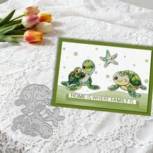 Creative Sea Turtle Cutting Dies, DIY Scrapbooking Album And Embossing Stencil, Greeting Card Making Tool, Card Paper Cutting Crafts ,Gift Card Making Template Die Cuts. - Silver - View 5