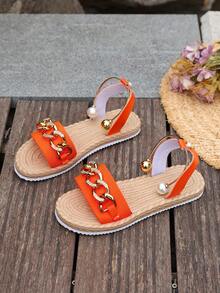 镶钻沙滩凉鞋，甜美女性风格，适合海滩度假，防滑软底 - 桔色 - 查看 7