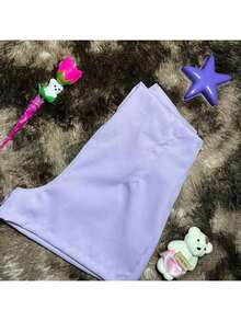 SHORSTS FEMENINO ALFATARIA SIN BOLSO SUPER CONFORTABLE SHORTS QUE CONVINA CON TUDO SIPER EN LADO IZQUIERDO - Lavanda - Visão 2