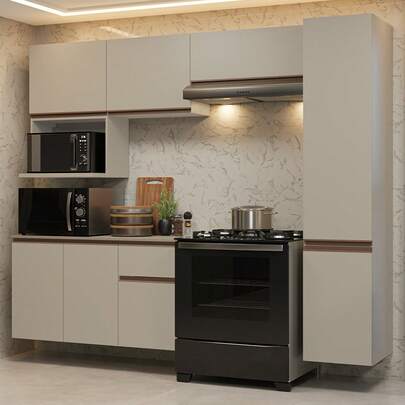 Cocina Integral Completa Modular Madesa Nice 240cm Crema 14