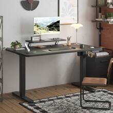 DEVOKO 160/120/140cm Electric Height-Adjustable Desk, Hegith Adjustable Ergonomic Desktop, Monitor Arm Included, Standing Desk, Memory Function Desk - 黑色 - 查看 1
