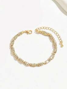 1pc Women's Luxury Elegant Crystal Bracelet, Suitable For Party Wear - Multicolor - View 9