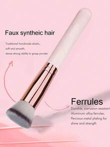 1支扁平粉底刷，适用于混合液体、膏状和粉状化妆品 - 可用于晕染、点涂、凝胶妆效 - 便携式旅行歌舞伎刷，粉底刷 - 彩色 - 查看 5