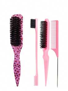 1 Set Hair Brush Kit - 1 Hair Line Brush, 1 Edge Grooming Brush To Keep Hair Edges Smooth, 1 Sectioning Styling Comb, 1 Pointed Edge Control Brush For Baby Hairline, Parting And Flyaways - Multicolor - View 11
