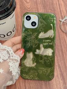 Cute Cat & Floral Sketch Design Protective Phone Case Compatible With  15 Pro Max,  14 Pro,  13 Pro,  11,  12, Artistic Feather Sheer Green Full CoverageYOUR-BELOVED-PHONE Christmas Gifts Christmas Gifts,New Year Gifts,Valentine's Day GiftsYOUR-BELOVED-PHONE Christmas Gifts Christmas Gifts,New Year Gifts,Valentine's Day GiftsYOUR-BELOVED-PHONE Christmas Gifts Christmas Gifts,New Year Gifts,Valentine's Day Gifts - 無色 - 查看 9