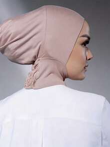 Elastic Solid Color Inner Cap Turban Head Wraps, Casual Underscarf Simple Hijab Bonnet Chemo Hats For Women - Color - View 3