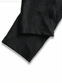 女士黑色纯色立领长袖连体裤，秋季时尚，修身性感风格，街头风，Y2K复古风，早春/秋季必备单品 - 黑色 - 查看 5