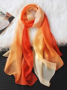 1条女士彩虹渐变雪纺围巾，轻盈大披肩，经典百搭设计 - 女士圍巾 - 查看 18
