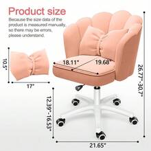 Silla de oficina con diseño de pétalo, silla moderna de tela con forma de mariposa para el hogar, silla ajustable en altura, silla para maquillaje, silla de ordenador - Rosa - Ver 2
