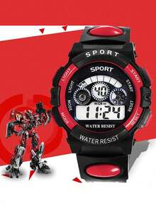 1件装防震多色圆形青少年手表，带闹钟、日期、计时、夜光、多功能电子表功能，适合作为青少年节日、生日、毕业典礼、圣诞节和其他节日的礼物。 - 彩色 - 查看 10