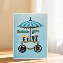 Creative Pushcart Cutting Dies, DIY Scrapbooking Album And Embossing Stencil, Greeting Card Making Tool, Card Paper Cutting Crafts ,Gift Card Making Template Die Cuts. - Silver - View 10