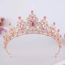 1件时尚水滴新娘皇冠，女士生日、周年纪念、选美比赛、万圣节和圣诞节等场合佩戴及装饰 - 半冠 - 查看 6