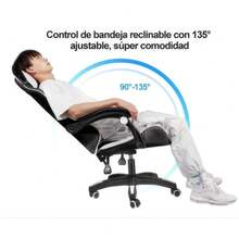 Silla Gamer Ergonómica Negra y Blanca, Reclinable 135°, con Reposacabeza y Cojín Lumbar, PVC Resistente, Ideal para Juegos y Trabajo, Regalo Perfecto - Blanco y Negro - Ver 7