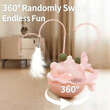 Cat Entertainment Device: An Interactive Cat Wand With A Treat Dispenser, Featuring A 360° Rotating Design To Bring Endless Fun - Simulating Feathers And Bells To Captivate Cats And Make The Interaction Enjoyable.