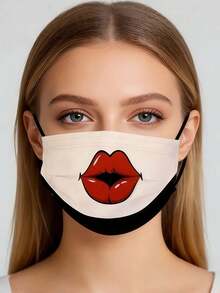 30pcs Clown Fashion Funny Face Mask, High-Quality Disposable 3-Ply Adult Protective Mask For Halloween, Elastic, Windproof, Sunscreen, Comfortable, Breathable, Casual Wear, Non-Washable, Women Style Jacquard Fabric - Multicolor - View 1