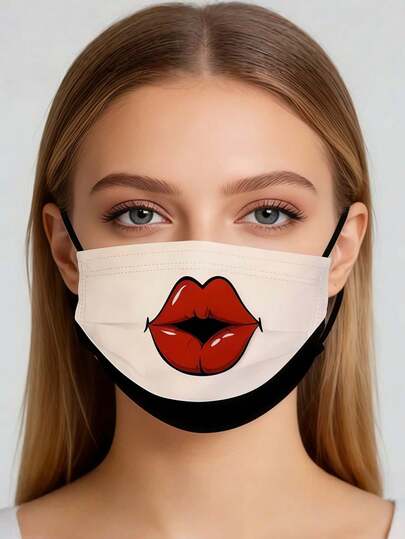 30 st. clown-mode-rolig ansiktsmask, högkvalitativ engångsmask med 3 lager för vuxna, elastisk, vindtät, solskyddsmedel, bekväm, andningsbar, fritidskläder, ej tvättbar, jacquardtyg för kvinnor