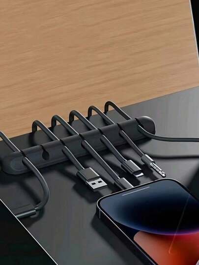 Desk Silicone Cable Organizer, Self-Adhesive High Viscosity Clip Cord Holder, New Model Phone Charging Cable Clip Tie Organizer