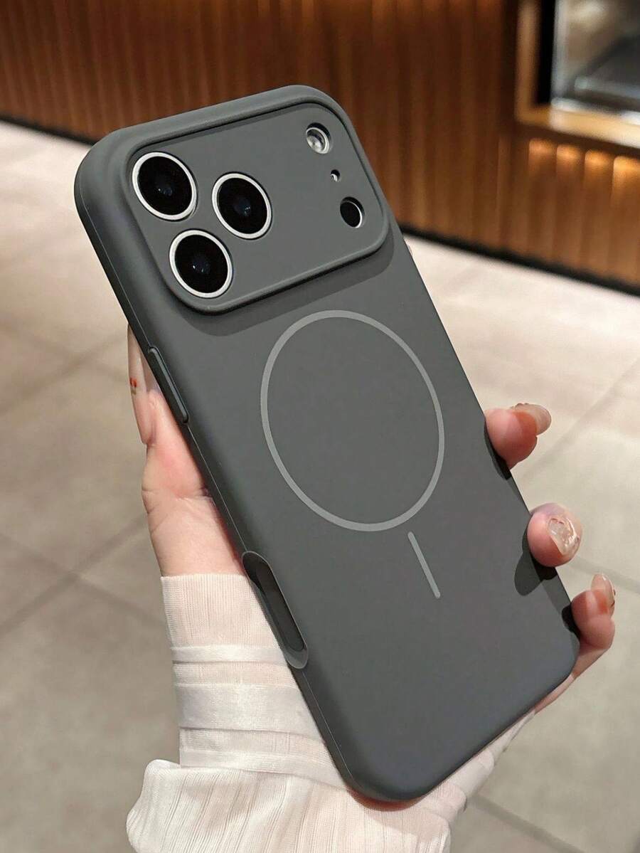 1pc Matte Liquid Silicone Minimalist Magnetic Case Compatible With IPhone 17 AIR 16 15 14 13 12 Pro Max Plus Wireless Charge Soft Silicone Back Cover