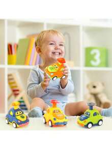 Xe đồ chơi hoạt hình dễ thương, bấm nút để chạy, màu sắc kem tươi, thích hợp làm quà sinh nhật cho bé trai và bé gái trên 18 tháng tuổi, vừa mang tính giáo dục vừa mang tính giải trí! - Nhiều màu - Xem 9
