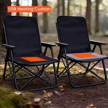 1pc Rapid Heating Seat Cushion, Smart Multi-Level Temperature Control, Large Heating Area, Warm For Outdoor Activities, Refined Fabric, Dotted Anti-Slip Design, Compact & Portable, Suitable For Camping, Fishing, Seat Heating, Office And More Scenarios - Light Grey - View 4