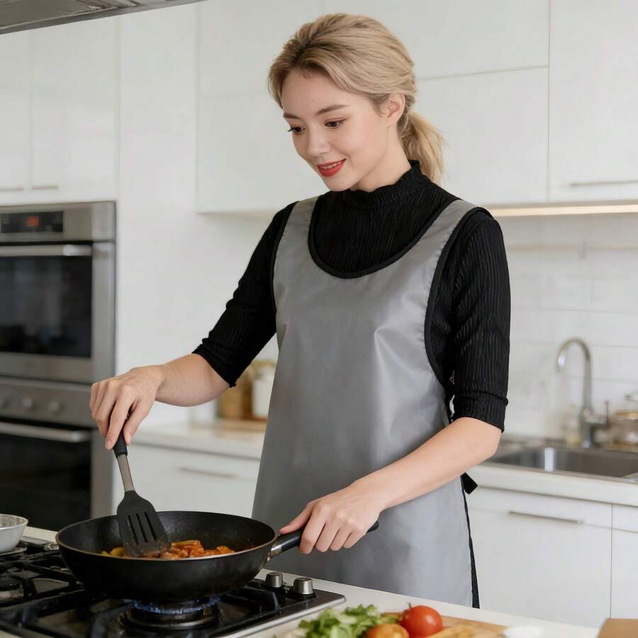 Șorț de bucătărie ușor din TPU, cu drapaj bun și textură moale. Design până la genunchi, potrivit pentru toamnă, iarnă și primăvară ca îmbrăcăminte de lucru pentru bucătărie, pescuit și operațiuni în aer liber. Șorț impermeabil, aplicabil pentru catering și industria fructelor de mare. - Multicolor - Vizualizare 1