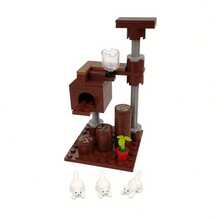 305片MOC小颗粒积木散件猫屋、攀爬架、宠物、蓝猫、白猫配件 - 彩色 - 查看 10