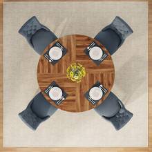 Tribesigns Farmhouse Dining Table, 120 Cm Round Dinner Table For 4, Rustic Wood Dining Room Table For Home Dining Room Living Room (Easy Assembly)(Brown) - 棕色 - 查看 6